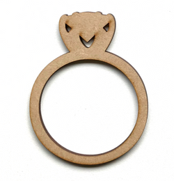 Wedding Ring Wooden Craft Shapes Variety 3mm Thick