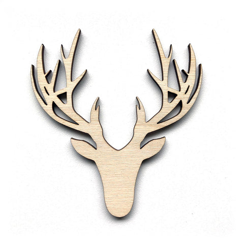 Wooden Birch Stag Deer Head Shape 3mm Thick Tags Embellishments Decoration Craft