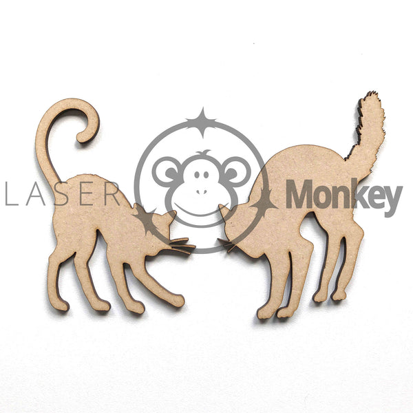 Wooden MDF Animal Craft Shapes Cats Halloween Variety 3mm Thick