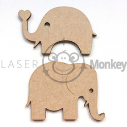Wooden MDF Elephants Wedding Decoration 3mm Thick Tags Blanks Engagements
