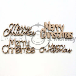 Wooden MDF Merry Christmas Sign Words Embellishment Decoration Small and Large Sizes