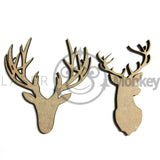 20mm - 200mm Wooden MDF Stag Deer Head Shapes 3mm Thick Tags Embellishments Decoration Craft