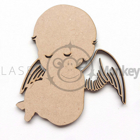 Wooden MDF Baby Angel Shape 3mm Thick Detailed Embellishments Decoration Craft Shapes 80mm - 300mm