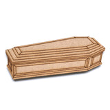 20mm - 200mm Wooden MDF Coffin Shapes 3mm Thick Tags Embellishments Decoration Craft