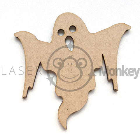 Halloween MDF Wooden Ghost Craft Shape Embellishment 3mm Thick Design Project