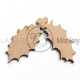 Wooden MDF Holly Wreath Bells Sprig Christmas Decoration 3mm Thick Gift Tag Blank Laser Cut