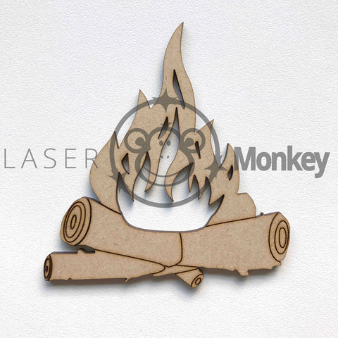Wooden MDF Log Fire Campfire Shape 3mm Thick Embellishments Decoration Craft Shapes 60mm - 300mm