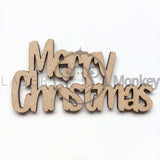 Wooden MDF Merry Christmas Sign Words Embellishment Decoration Small and Large Sizes