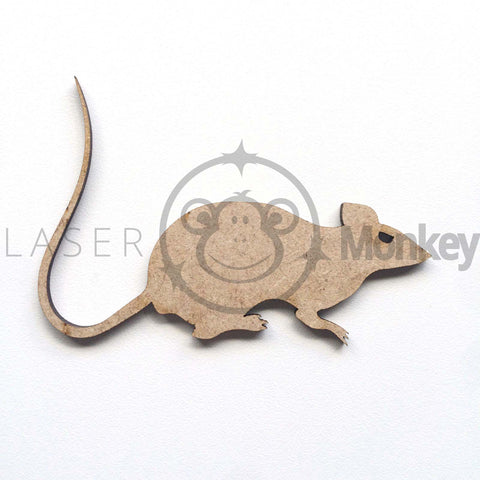Wooden MDF Rat Animal Halloween Craft Shape Embellishment 3mm Thick Blank