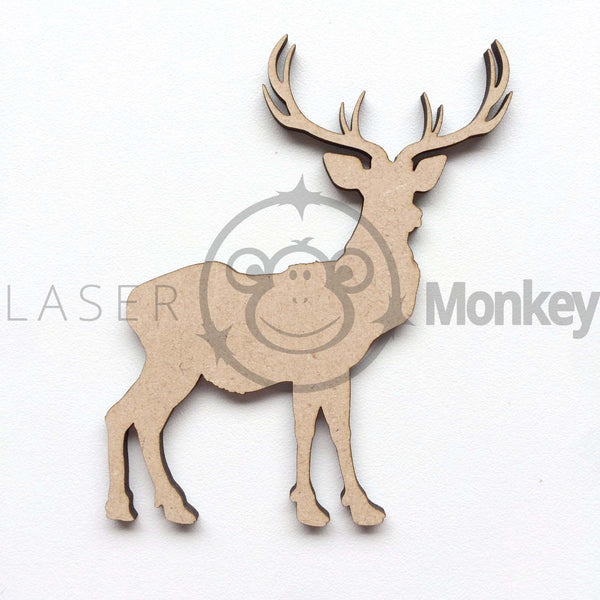 Wooden MDF Stag Reindeer Craft Shape Embellishment 3mm Thick