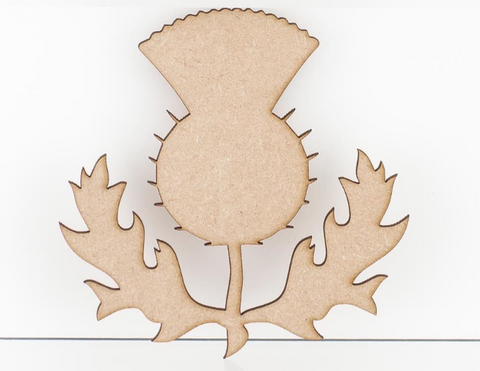 Wooden MDF Thistle Scottish Emblem Highland Craft Shapes Embellishments 3mm Thick