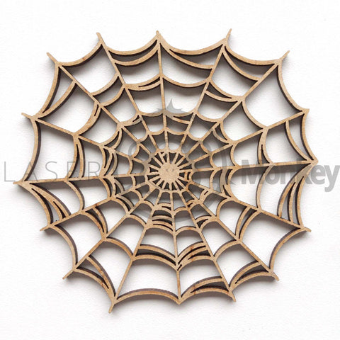 Wooden MDF Spider Web Halloween Craft Shape 3mm Thick Embellishment