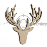 20mm - 200mm Wooden MDF Stag Deer Head Shapes 3mm Thick Tags Embellishments Decoration Craft