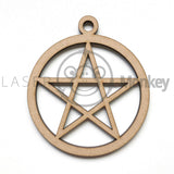 Wooden MDF Witches Pentacle Decoration Bauble 3mm Thick Gift Tag Blank Laser Cut