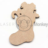 Wooden MDF Christmas Stocking and Present Shapes 3mm Thick Embellishments Decoration Craft Shapes 20mm - 125mm