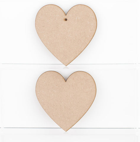 Wooden MDF Hearts Wedding Decoration 3mm Thick With Without Hole