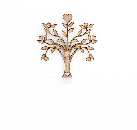 Wooden MDF Tree Heart Shape Sign Blank Family Tree Wedding Decoration 3mm Thick