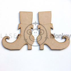MDF Pair Witches Boots Halloween Craft Shape Embellishment 3mm Thick Wood Design
