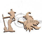 Wooden MDF Witches Halloween Decoration 3mm Thick Gift Tag Blank