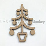 Wooden MDF Christmas Trees With Baubles Decoration 3mm Thick Gift Tag Blank Laser Cut