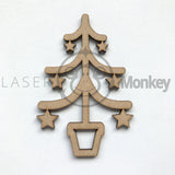 Wooden MDF Christmas Trees With Baubles Decoration 3mm Thick Gift Tag Blank Laser Cut