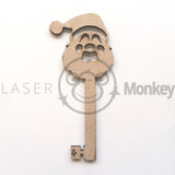 Wooden MDF Christmas Reindeer Key and Santa Key Shapes 3mm Thick Embellishments Decoration Craft Shapes 80mm - 300mm