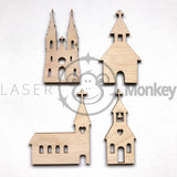 Wooden Birch Ply Churches Cathedral Blank Wedding Decoration 3mm Thick Blank