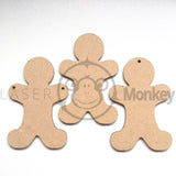 Wooden MDF Christmas Gingerbread Men Shapes 3mm Thick Embellishments Decoration Craft Shapes 20mm - 125mm