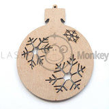 Wooden MDF Christmas Snowflake Pudding Baubles Tree Decoration 3mm Thick Gift Tag Blank Laser Cut