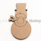 Wooden MDF Snowmen Christmas Decoration 3mm Thick Gift Tag Blank Laser Cut