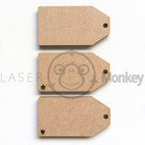75mm - 150mm  Wooden MDF Luggage Gift Tag Shapes Tags Plaques Embellishments Decoration Craft