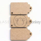 20mm - 60mm Wooden MDF Luggage Gift Tag Shapes Tags Plaques Embellishments Decoration Craft
