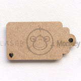 20mm - 60mm Wooden MDF Luggage Gift Tag Shapes Tags Plaques Embellishments Decoration Craft